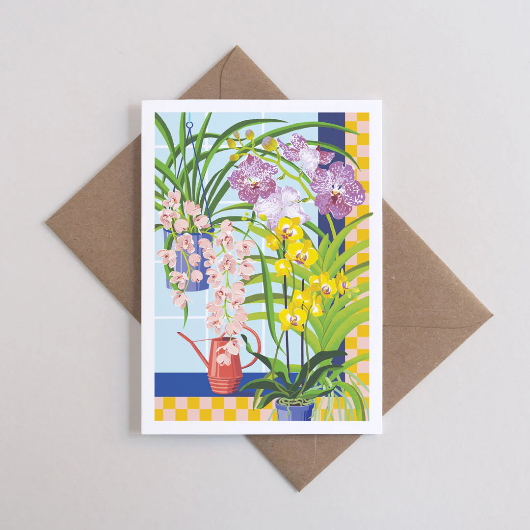 Orchid Still Life Greetings Card