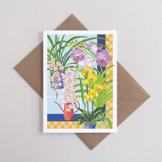 Orchid Still Life Greetings Card