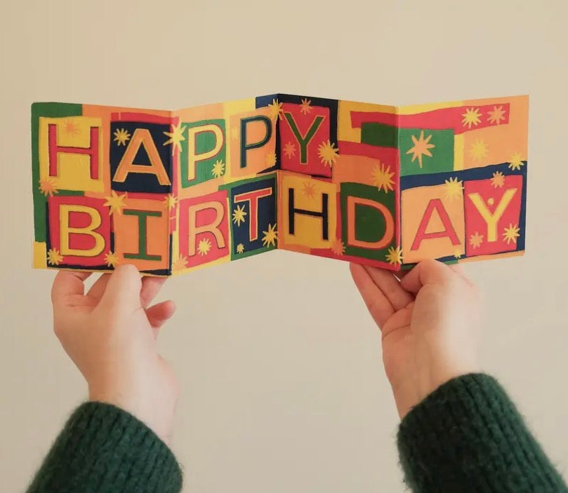 Happy Birthday Concertina Card