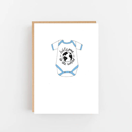 Welcome To The World Blue Greeting Card