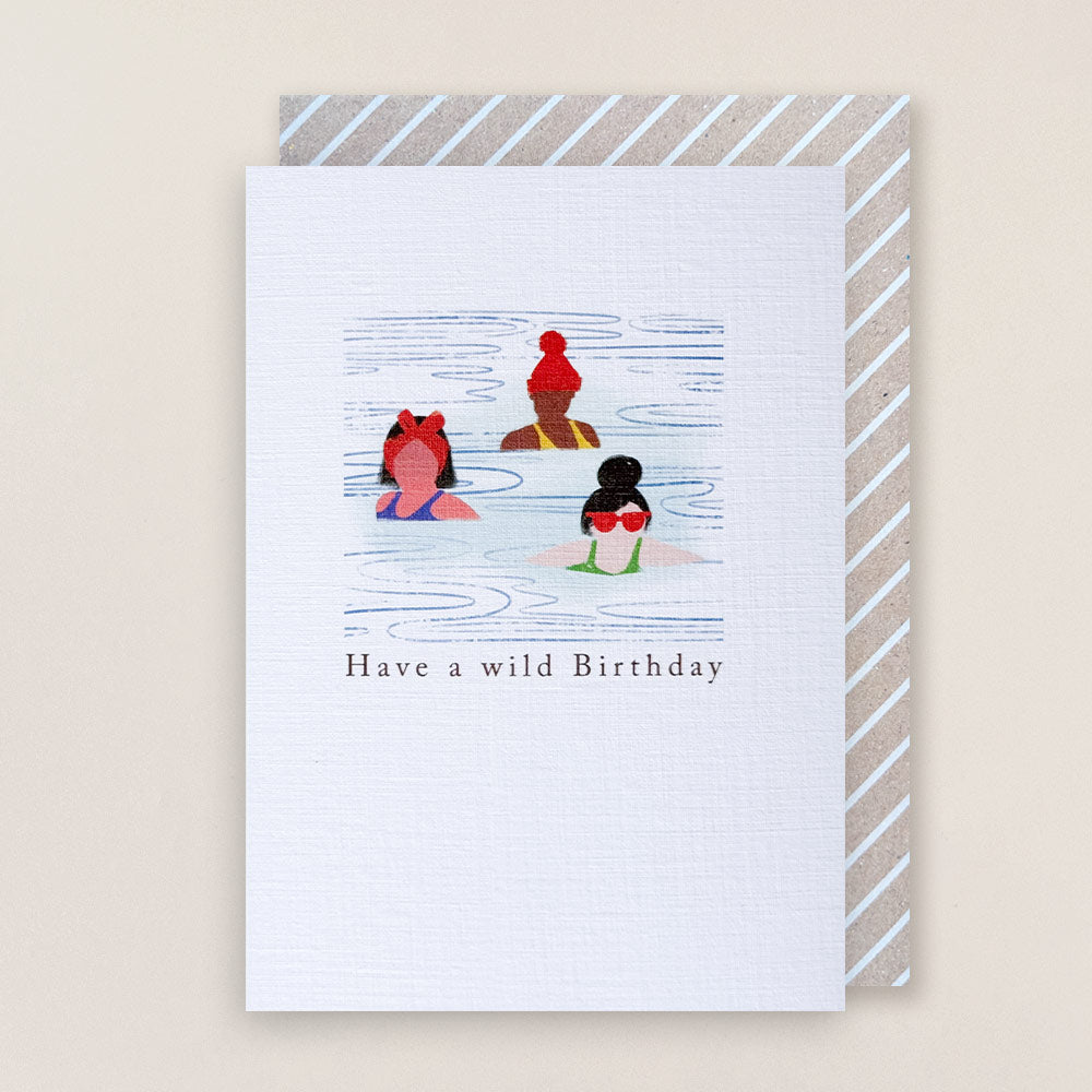 Have a Wild Birthday Swimmers greetings card