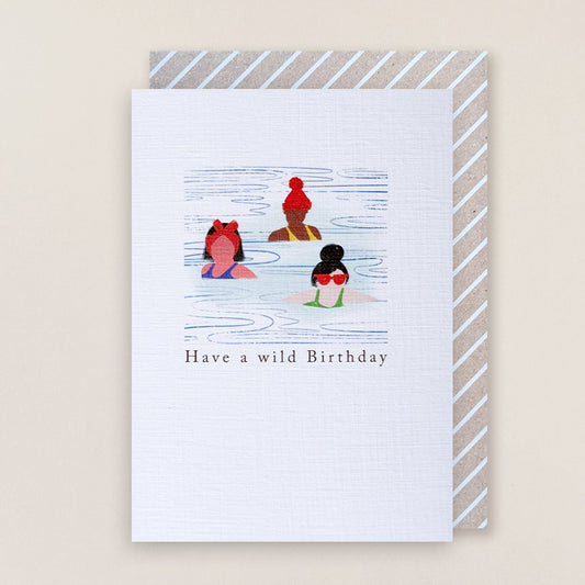 Have a Wild Birthday Swimmers greetings card