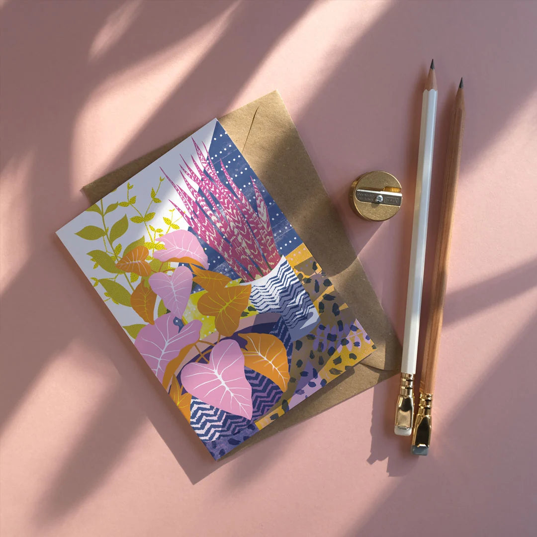 House Plants Illustrated Greetings Card