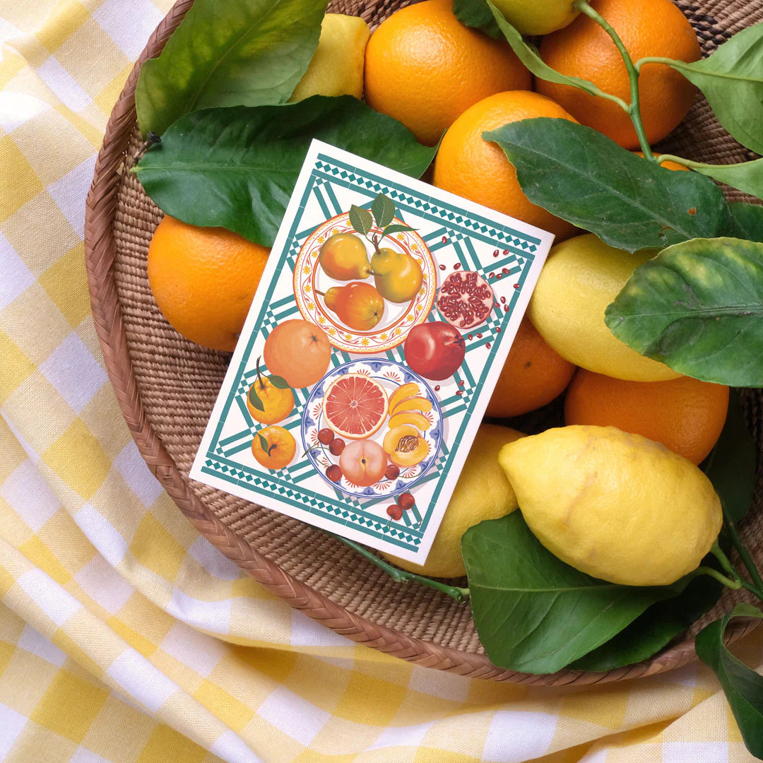 Tablescape Fruits Greetings Card