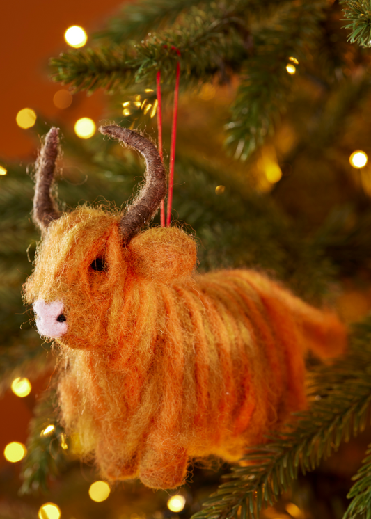 Felt Highland Cow Decoration
