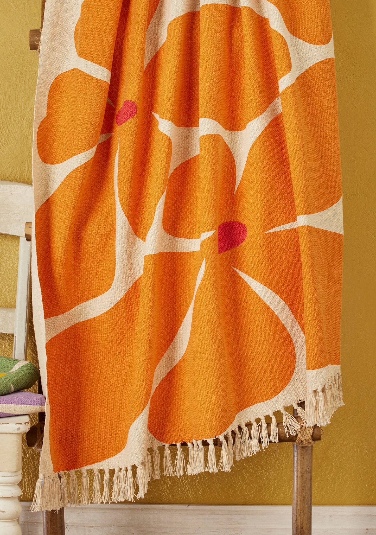 Bold Flower Throw - Orange