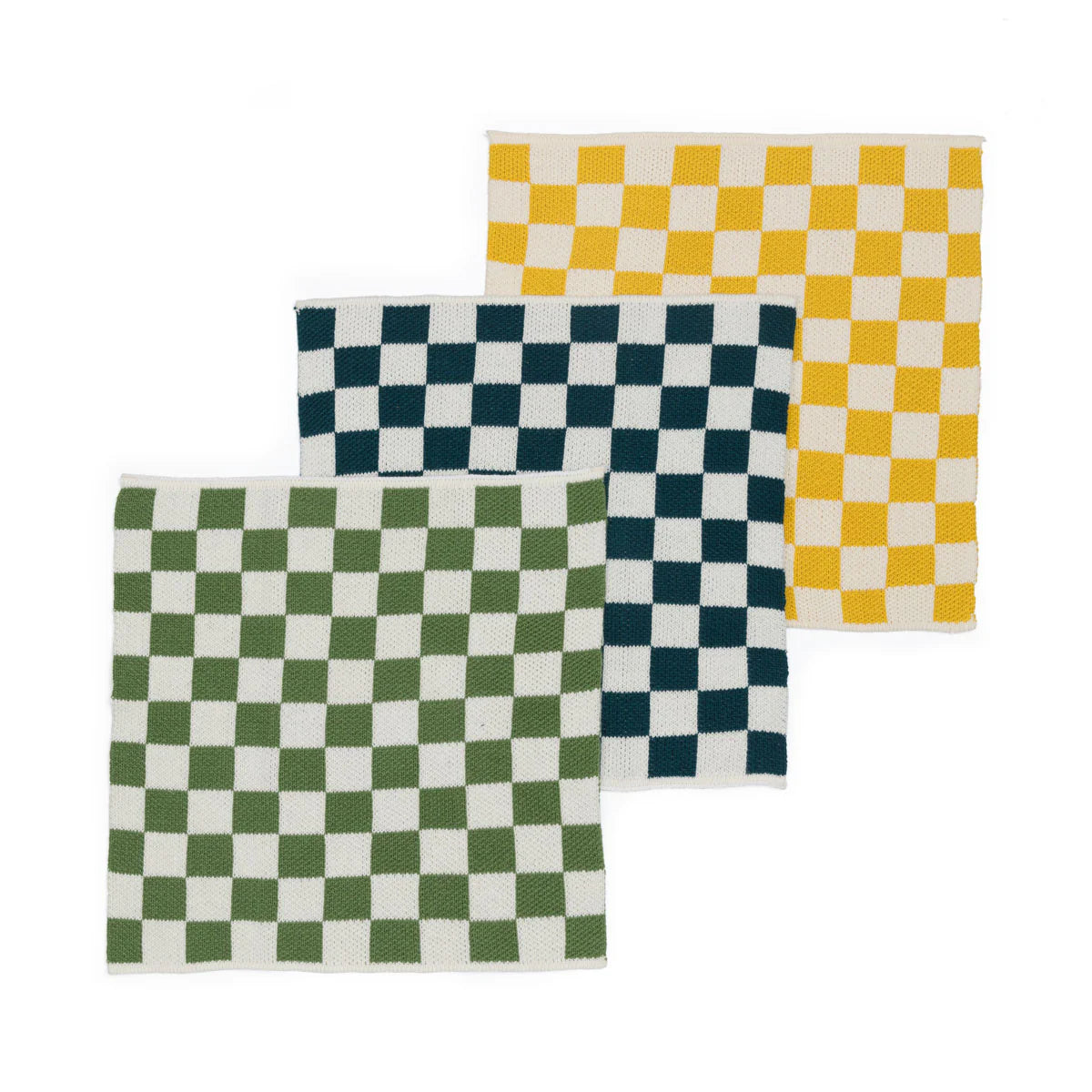 Reusable Checked Citrus Dishcloth (3 pack)