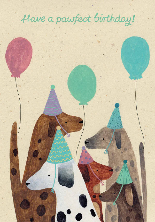Party Dogs Pawfect Birthday Greetings Card