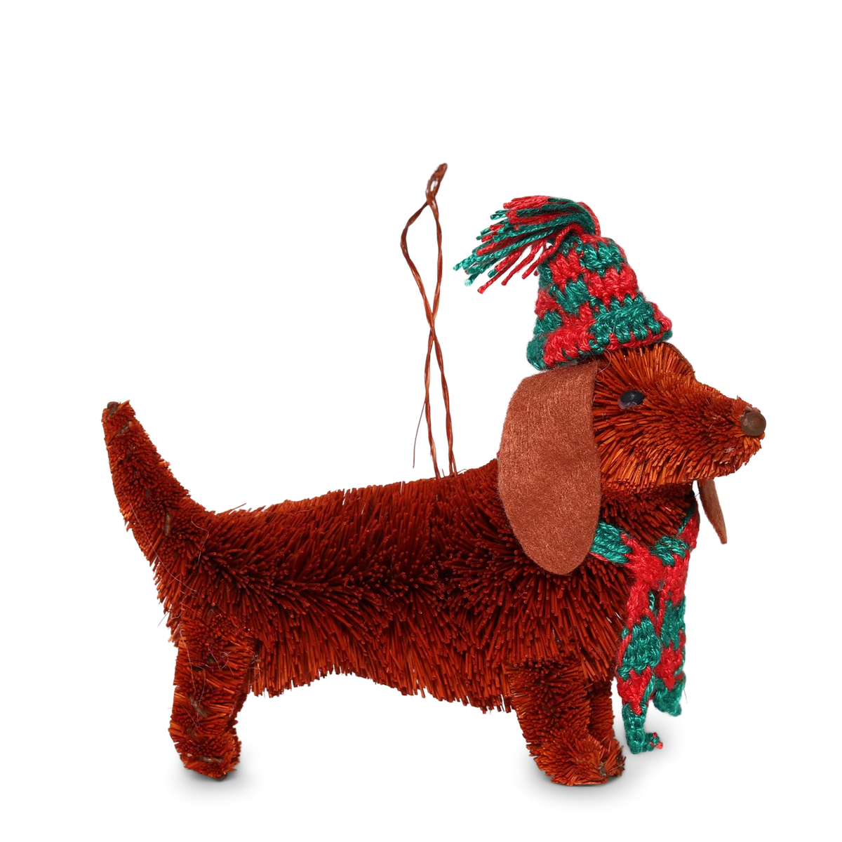 Bristle Dachschund Christmas Decoration