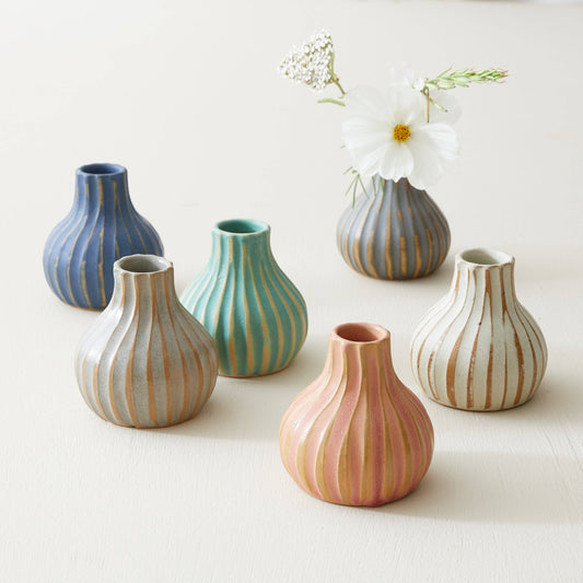 Kalika Textured Stoneware Bud Vase