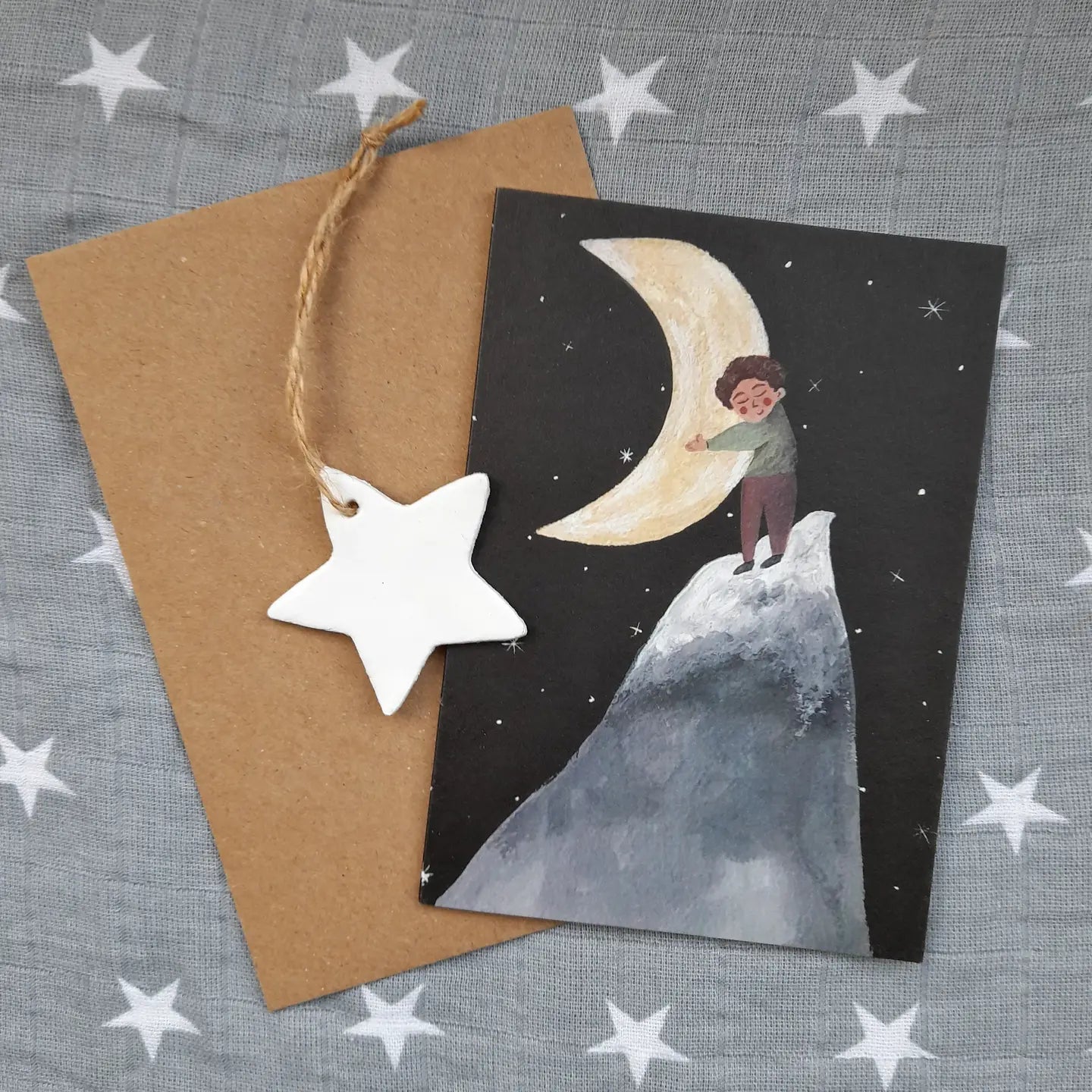 Hug The Moon Greeting Card