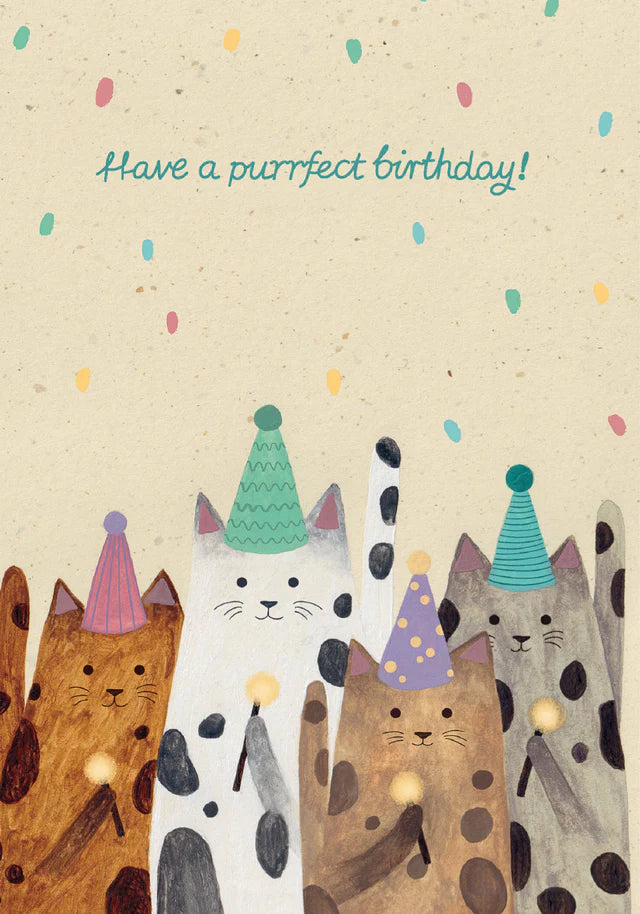 Party Cats Purrfect Birthday Greetings Card