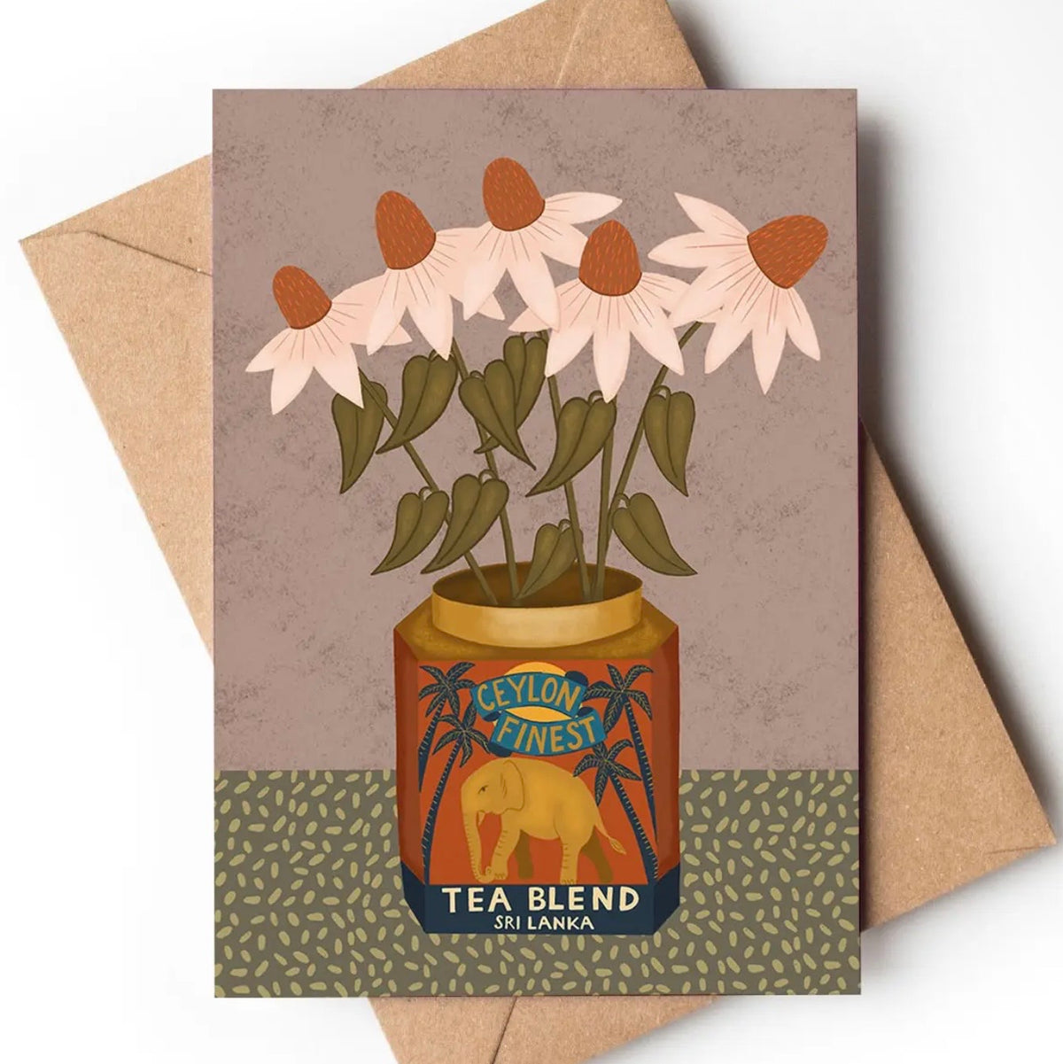 Ceylon Tea & Echinacea Greetings Card