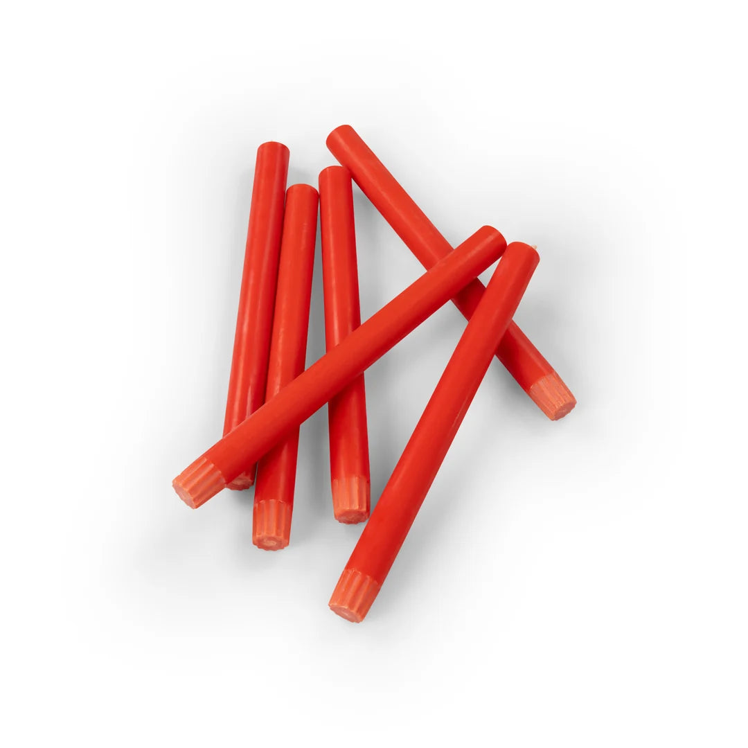 Poppy Red Eco Dinner Candles Pack of 6