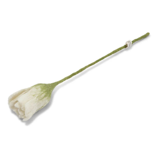 Tulip Flower Felt Decoration White