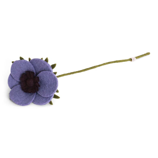 French Anemone Flower Felt Decoration Purple