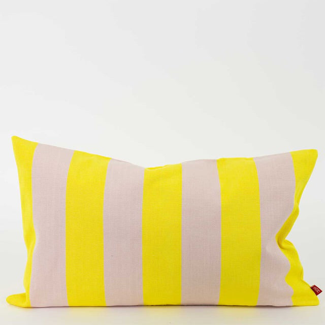 Carla Cushion Yellow / Light Pink Stripe