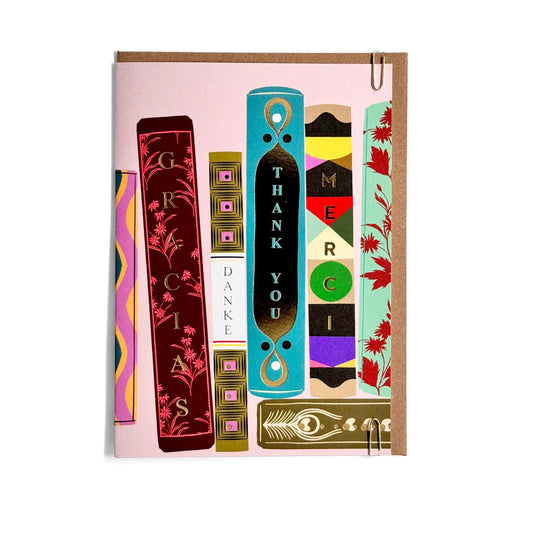 Decorative Book Literary Library Foiled Thank You Card