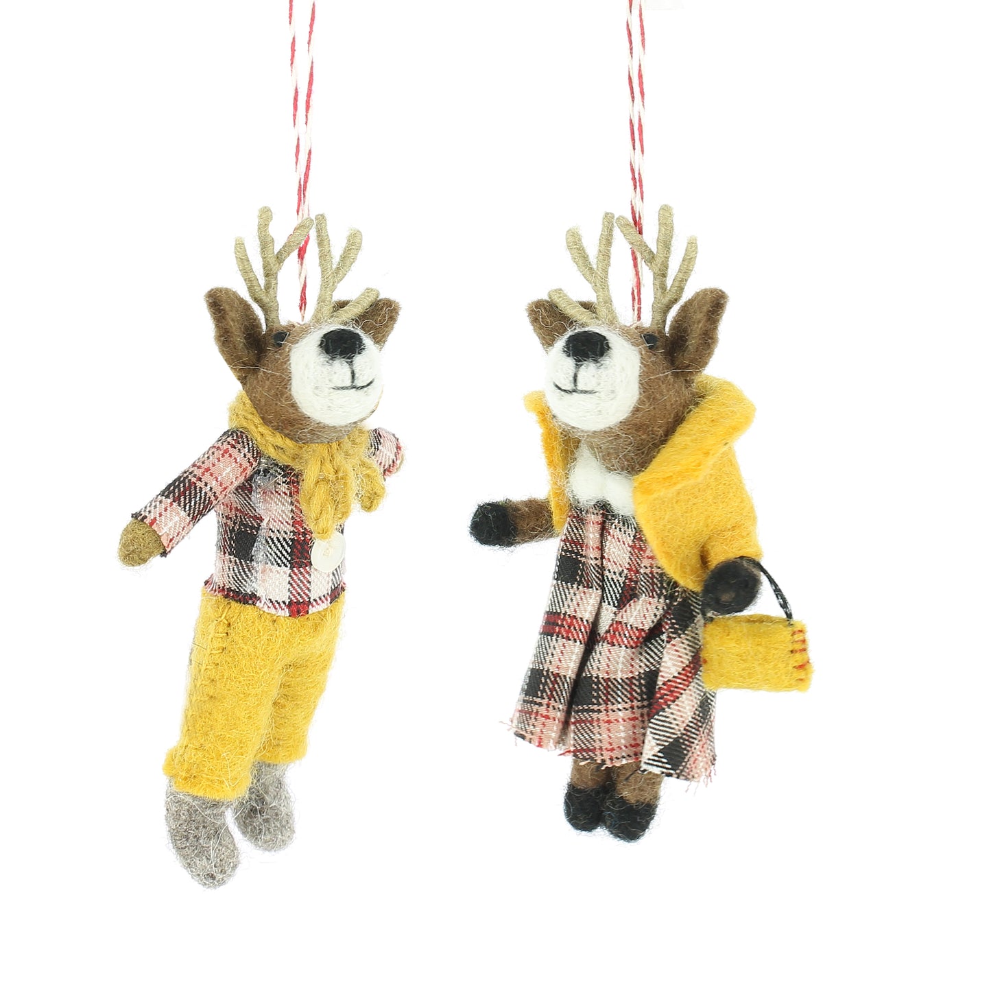 ReindeerWith Yellow & Tartan Outfits ( 2 Designs)