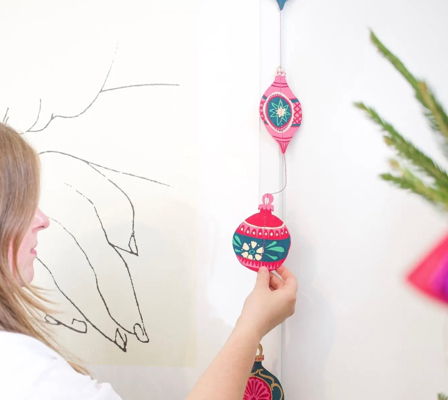 Baubles Vertical Sewn & Printed Wall Hanging