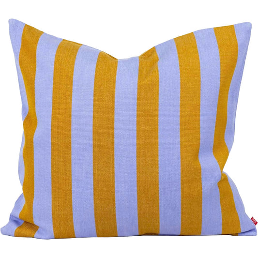 Emanuela Cushion Mustard / Lilac Stripe