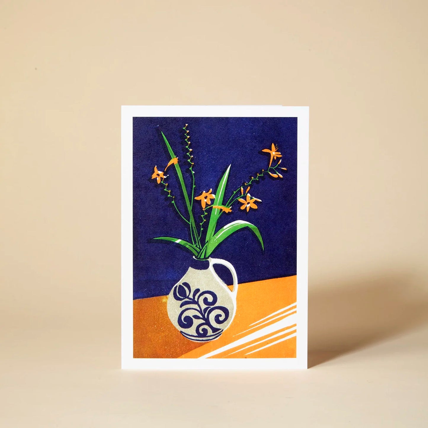 Crocosmia Floral Greetings Card