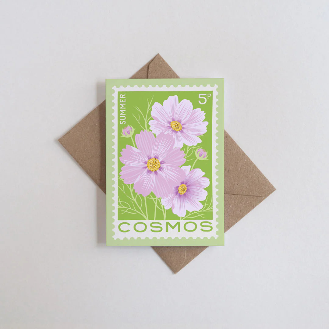 Cosmos Illustrated Mini Greetings Card