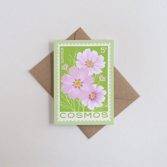 Cosmos Illustrated Mini Greetings Card