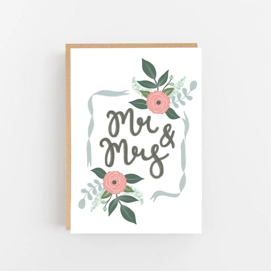 Mr&Mrs Floral Wedding Card
