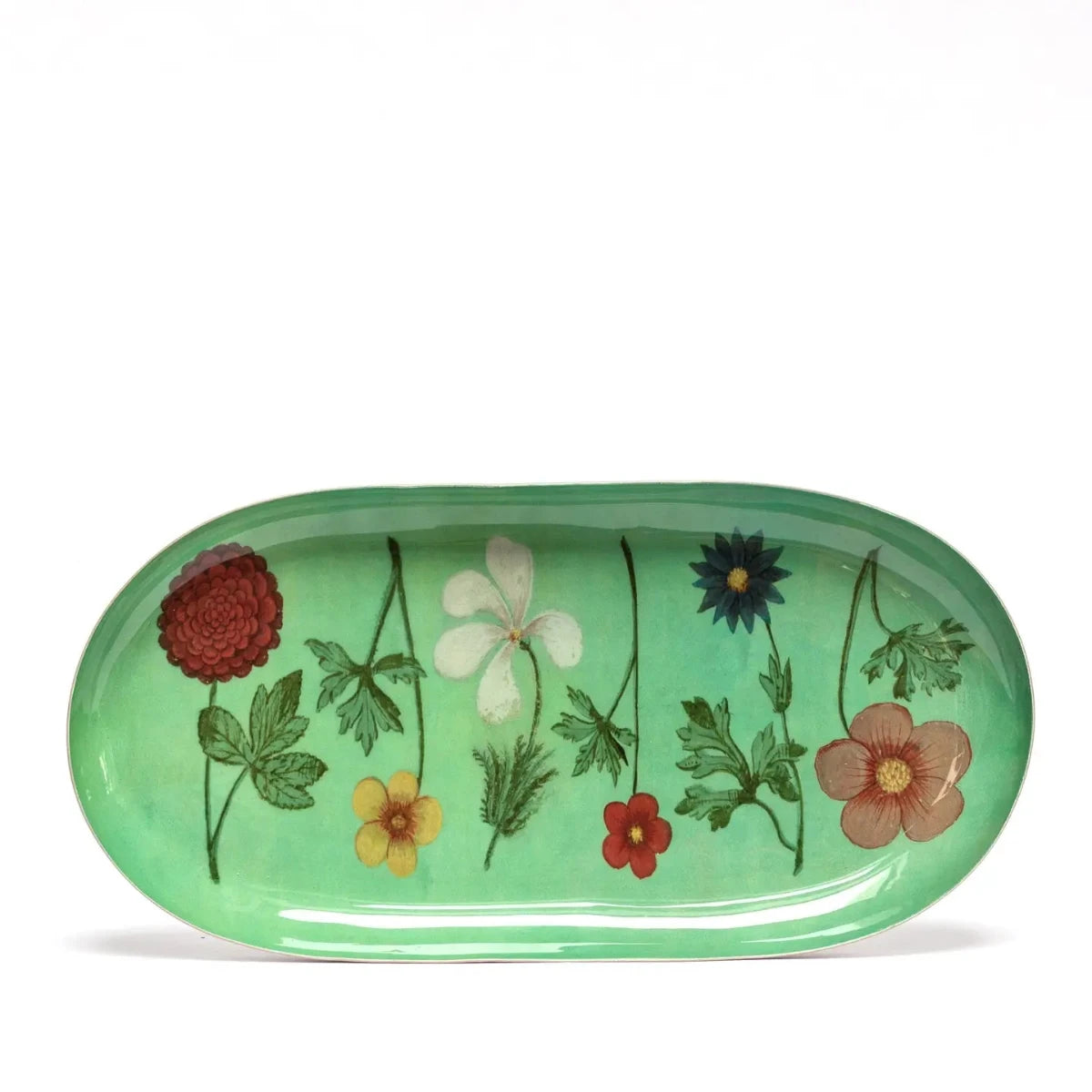 Festival Of Flowers Oval Enamel Printed Dish