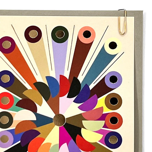 Colour Explosion Star Burst Circus Art Greeting Card