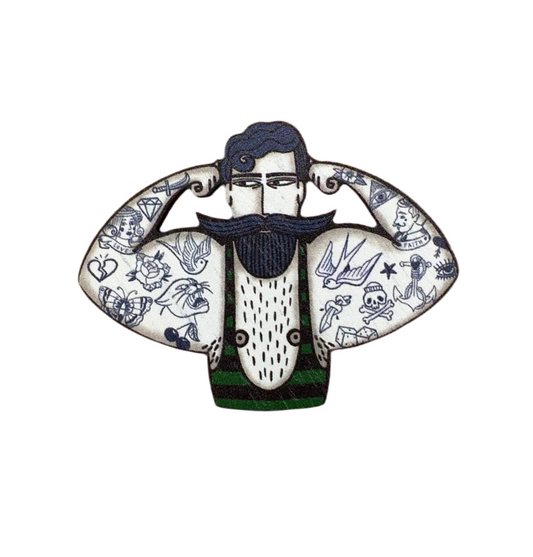 Circus Strongman Wooden Pin