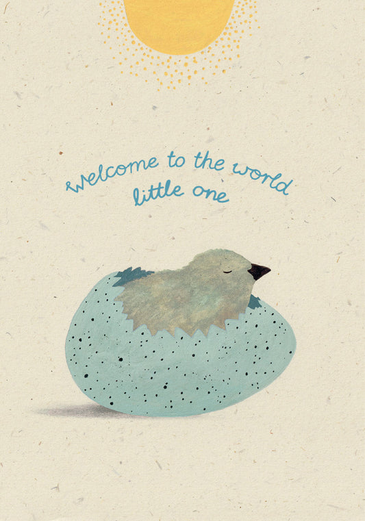 Welcome Little One Chick Greetings Card