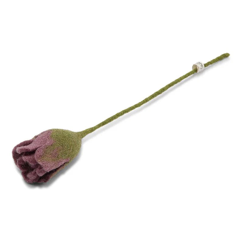Tulip Flower Felt Decoration Purple
