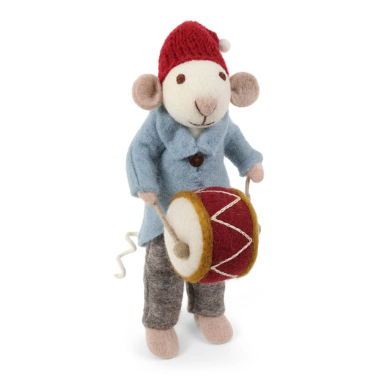 Large Felt Orchestra Mouse With Drum