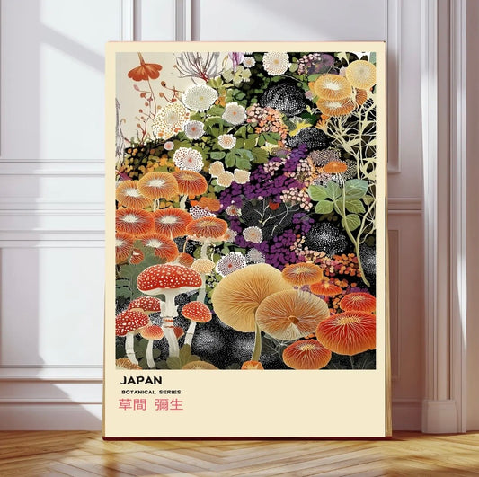 Japanese Flower Abstract Print
