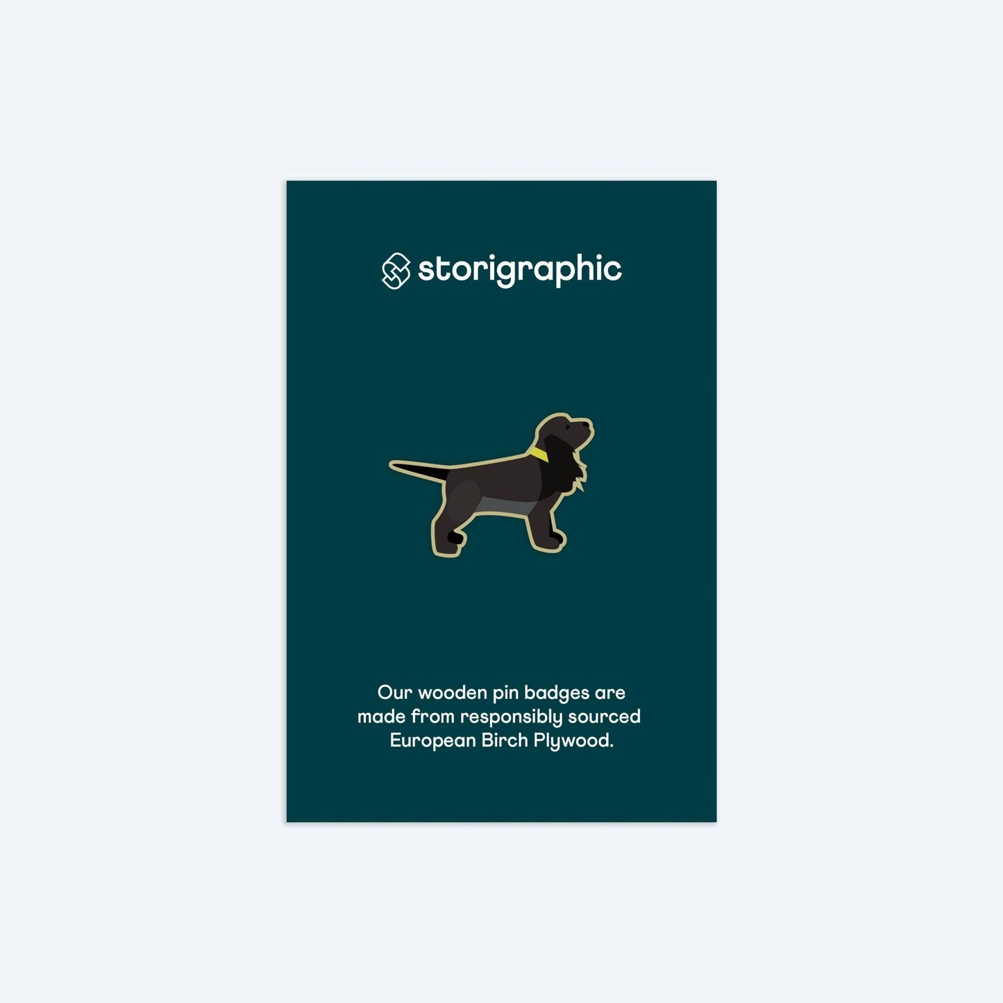 Wooden Pin Badge - Spaniel