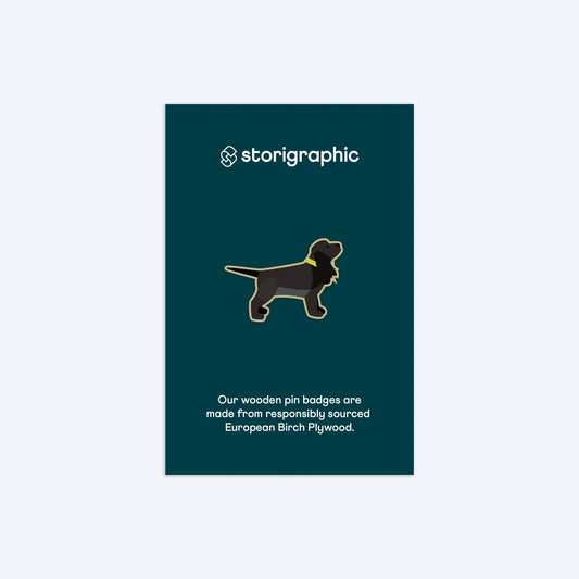 Wooden Pin Badge - Spaniel