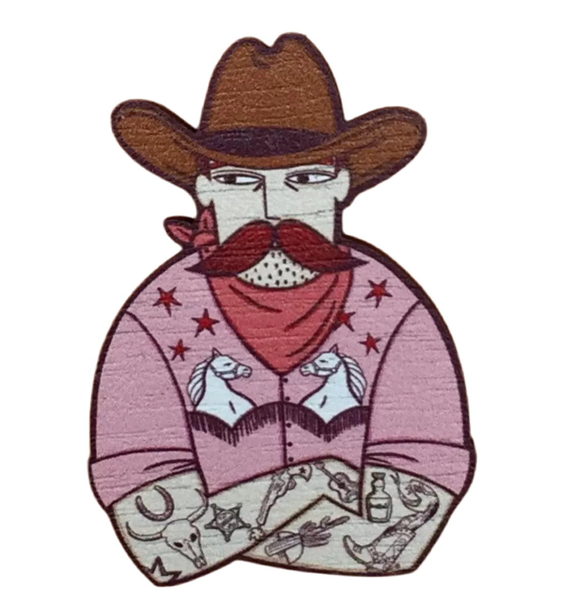 Cowboy Wooden Pin