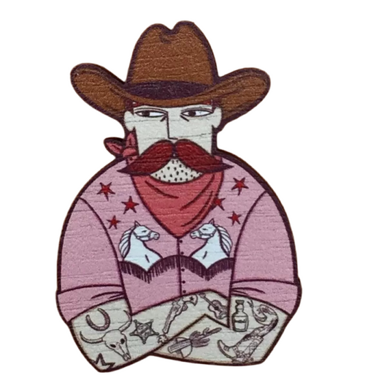 Cowboy Wooden Pin