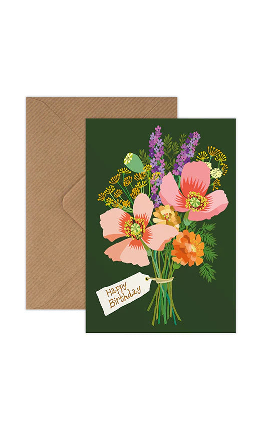 Birthday Poppies Greeting Card