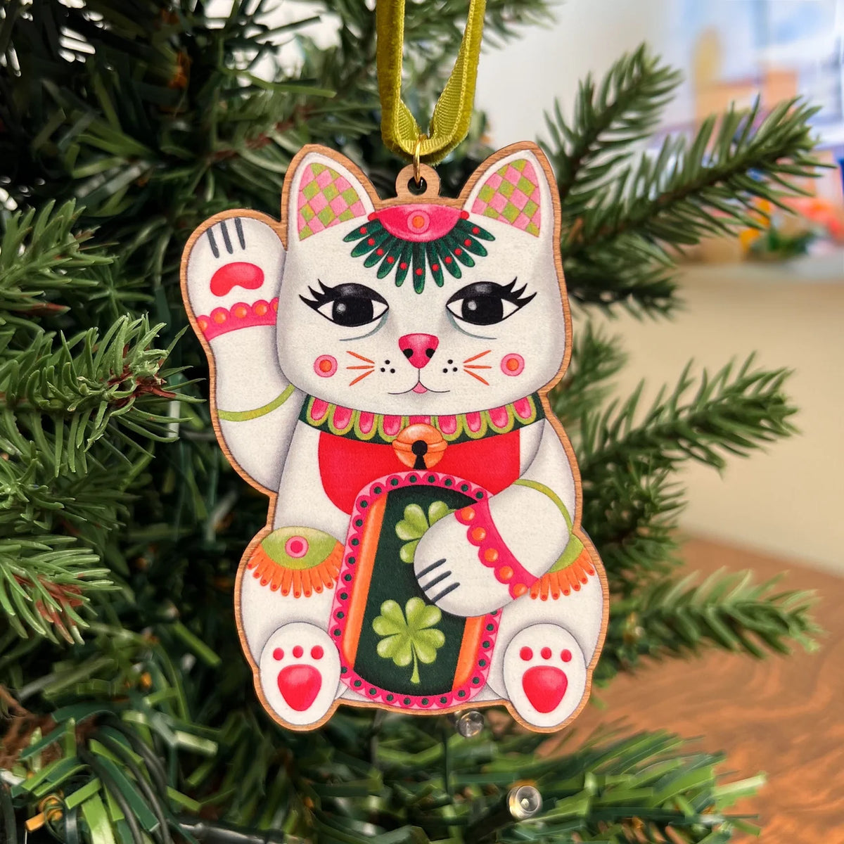 Lucky Cat Christmas Decoration