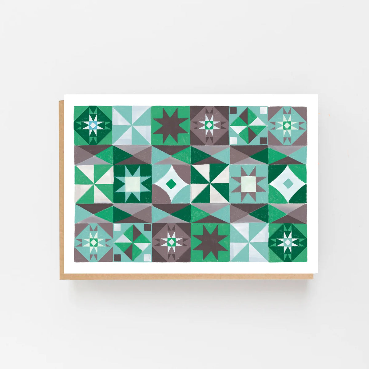 Green Festive Pattern Christmas Card