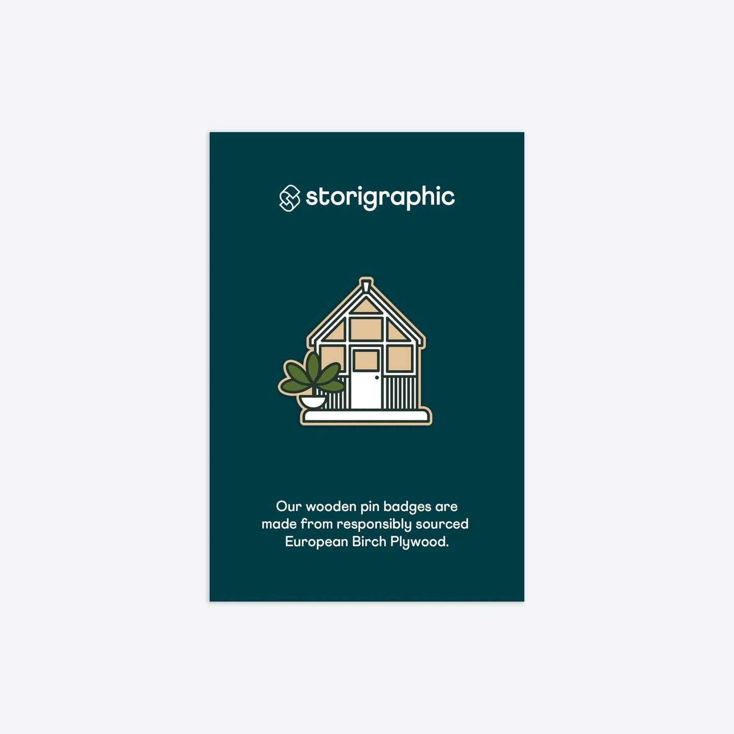 Wooden Pin Badge - Greenhouse