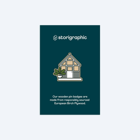 Wooden Pin Badge - Greenhouse