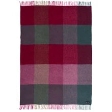 Pink Check Gotland Woven Wool Throw