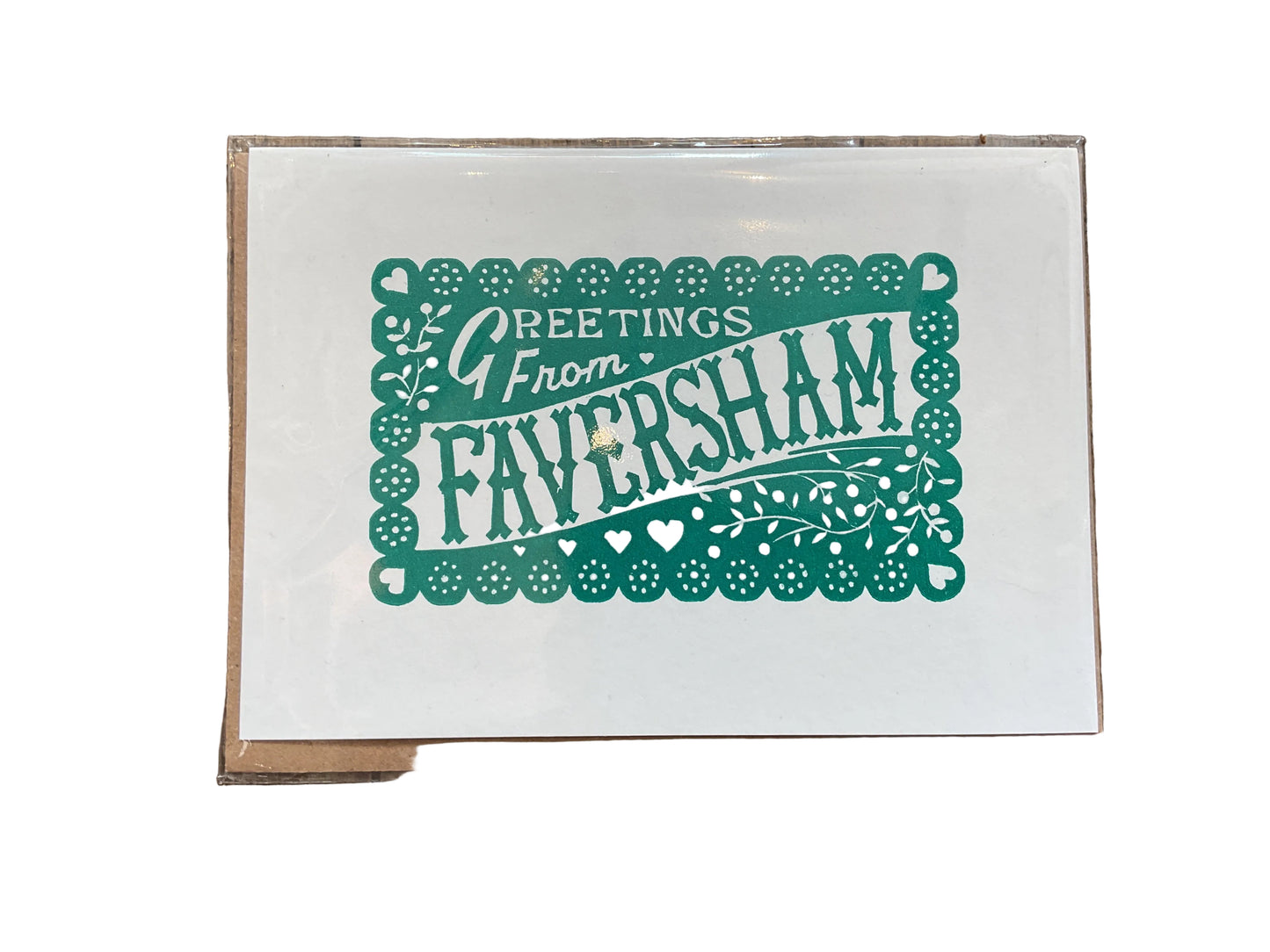 Greetings From Faversham Greetings Card, 2nd Edition, Pthalo Green