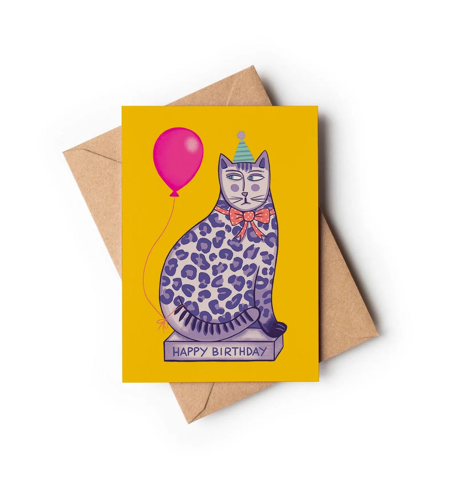 Cat and Balloon Birthday Card