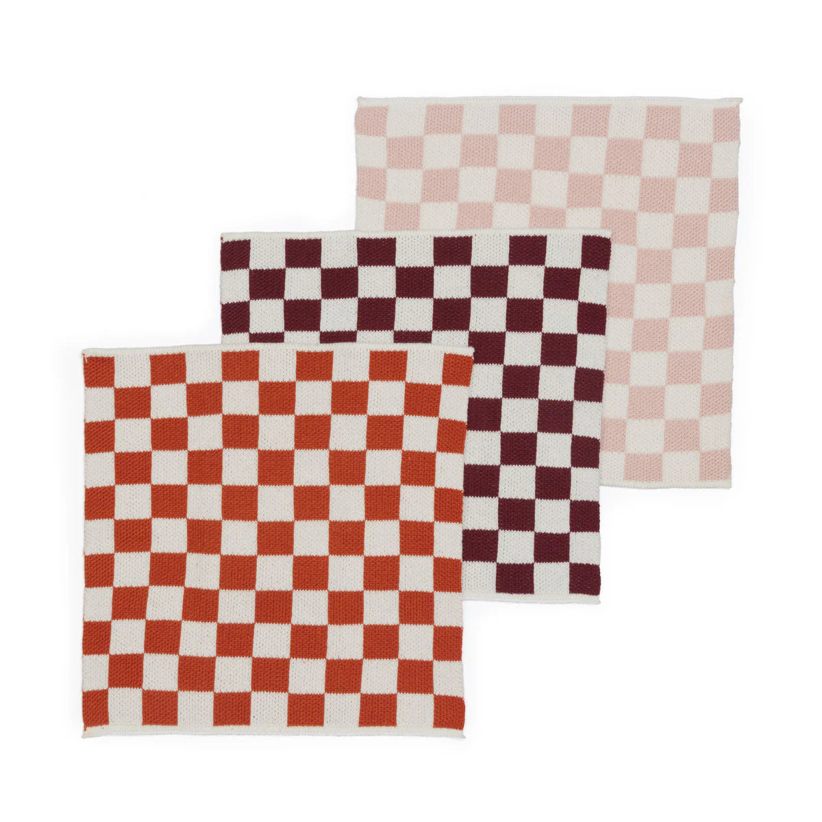 Reusable Checked Orange  Dishcloth (3 Pack)