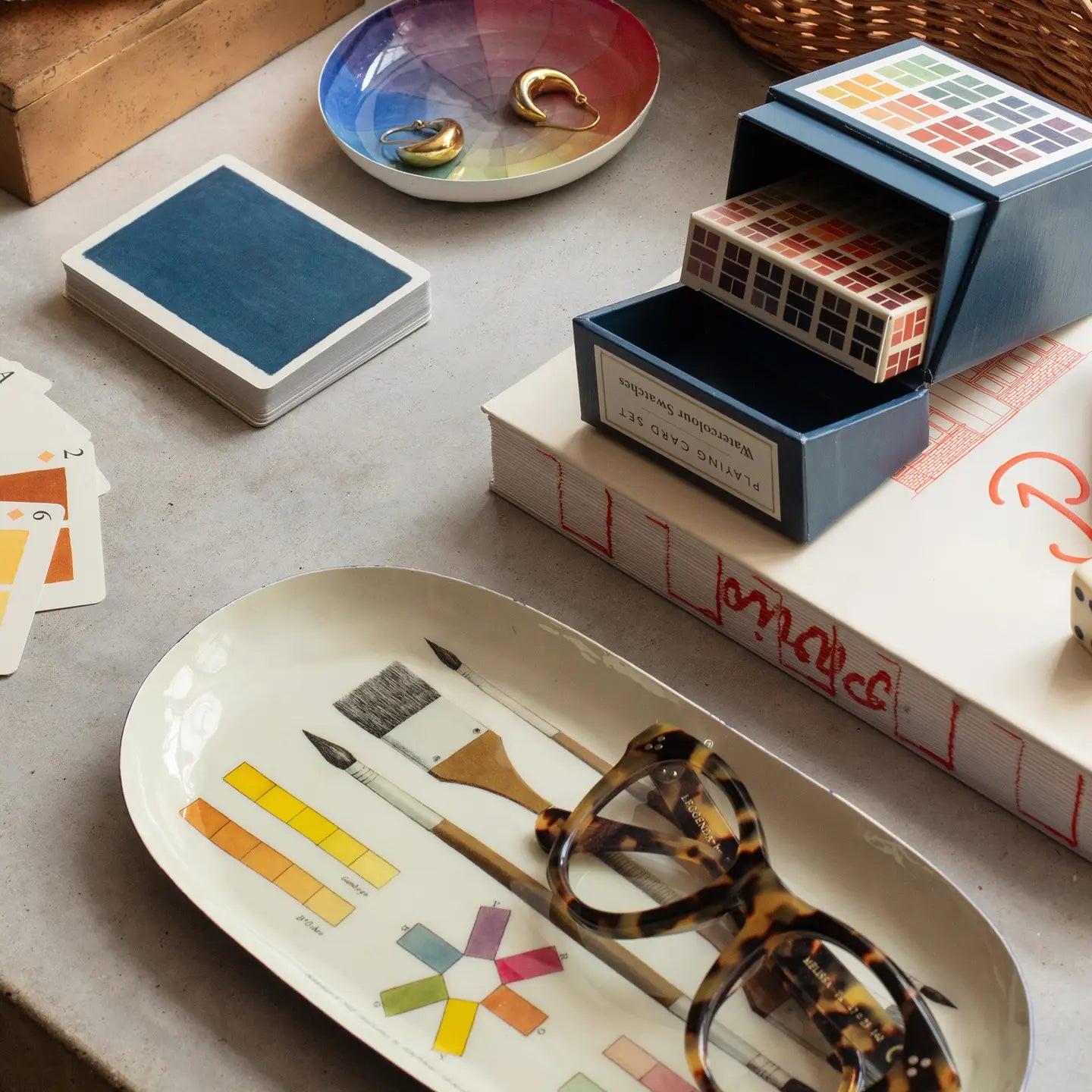 Nomenclature Of Colours Oval Enamel Printed Tray/Dish